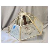 (4)Vintage Plastic/Wood/Beveled Glass Chandeliers