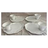 Colony Harvest Grape Milk Glass Snack Set- 4 Sets