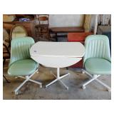 Vintage rolling chairs and table