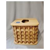 Wood tissue box cover