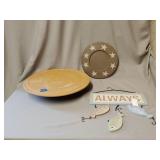 Wooden cake stand, decorative wood plate