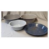 3- Enamel bowls 7.5', 8.5', 9'
