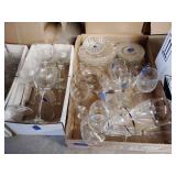 Stemmed glasses, clear glass assortment