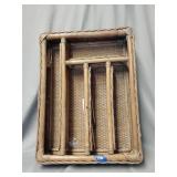 Wicker silverware organizer