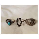 3- Rings, two are marked 925 Sterling