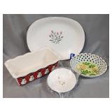 (4)pc Glass Dish Wear Including Wedgewood