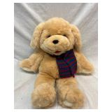 Large Plush Dog with Knitted Scarf