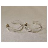 Sterling silver earrings, marked
