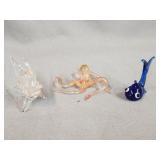 (3)pc Vintage Hand Blown Art Glass