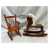 Doll-Sized Rocking Chair & Rocking Horse