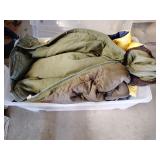 Rolling tote of assorted jackets