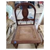 Cane bottom rocking chair