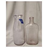 Warranted Flask 7 Oz bottle, One pint milk bottle