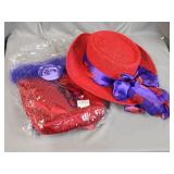 'Red Hat Society' Derby Hat & Bag