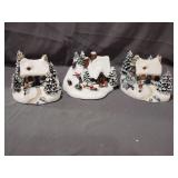 3- Thomas Kincade Village Figurines