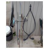 Metal hanging basket stands