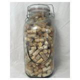Large Clear Glass Storage Jar with a Wire-Bail Lid