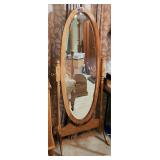 Oval Wooden Floor Cheval Mirror 66'Hx24'