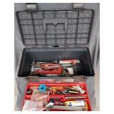 Zag 19' plastic tool box with contents