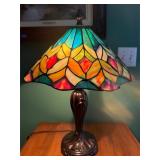 Dale Tiffany Stained Glass Lamp w/Bronze
