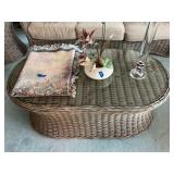 Patio Renaissance Oval Coffee Table with Glass Top