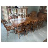 Solid Oak Extra Long Dining Table & Chairs