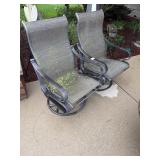 2- Patio Chairs Metal Framed with Mesh Seats