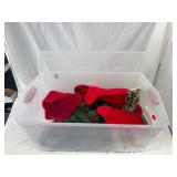 Stockings, Christmas Greens in Tote with Lid