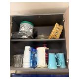 Contents of Upper Cabinet , can opener
