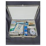 First aid kit in metal case