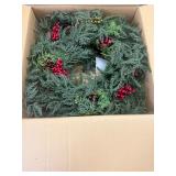 Balsam Hill Christmas Wreath Lighted 22'