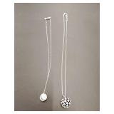 Two - Necklaces, one is marked .925 on chain