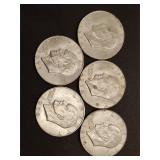 5 - Eisenhower dollars, 3 are 1974 D and