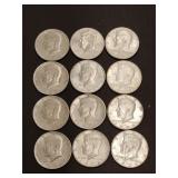 12 - Kennedy half dollars