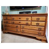 Eight Drawer Dresser & Attached Mirror