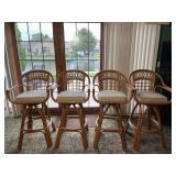 Cebu Rattan Swivel Bar Stools- Set of 4