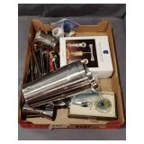 Drink shaker, bottle openers, bottle stoppers
