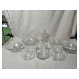Pressed & Etched assorted Glassware
