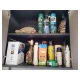 Car cleaners, contents of cabinet