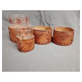 Western themed Leather cup wraps and glasses