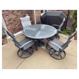 Baran Ash Patio Set Table 54', 4- Chairs
