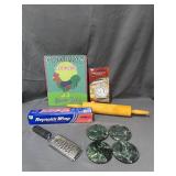 Oven Thermometer, Coasters, Rolling Pin, etc.