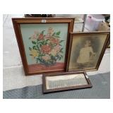 Vintage painting, child picture, military photo