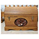Vintage Wood Roll Top Chest 22'H×31.5'×19'