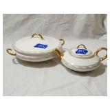 Pope Gosser China Covered Dish 9' & Tea Pot 4'