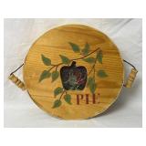 Wooden Pie Storage Basket w/Handles 11'