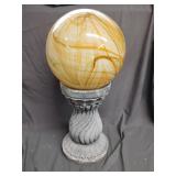 Art glass gazing ball with stand 20' tall