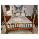 Queen Size Four Post Spindle Bed