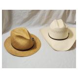 (2) Straw Hats - Resistol Western Hat 7 3/8 &