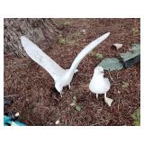 2 cement seagulls both need beaks repaired